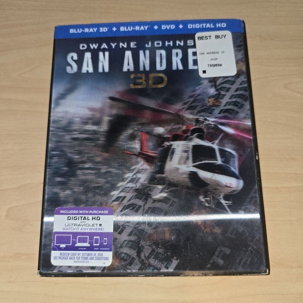 San Andreas Blu-ray 3D (2015) Dwayne Johnson, Brad Peyton Action Film